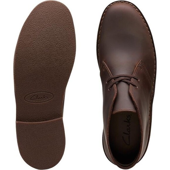 Clarks Bushacre 2 Men\'s Chukka Boots, Size 10 Wide, Brown Leather Beeswax NEW